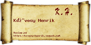 Kövesy Henrik névjegykártya