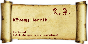 Kövesy Henrik névjegykártya
