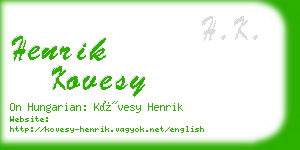 henrik kovesy business card