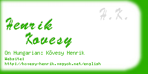henrik kovesy business card